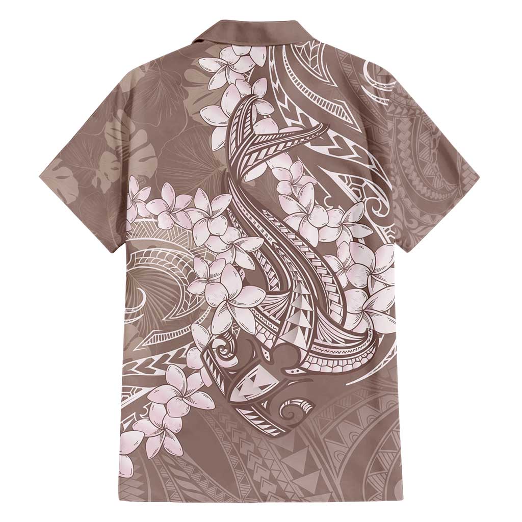 Polynesia Hammerhead Shark Tattoo With Plumeria Lei Hawaiian Shirt LT14 - Polynesian Pride