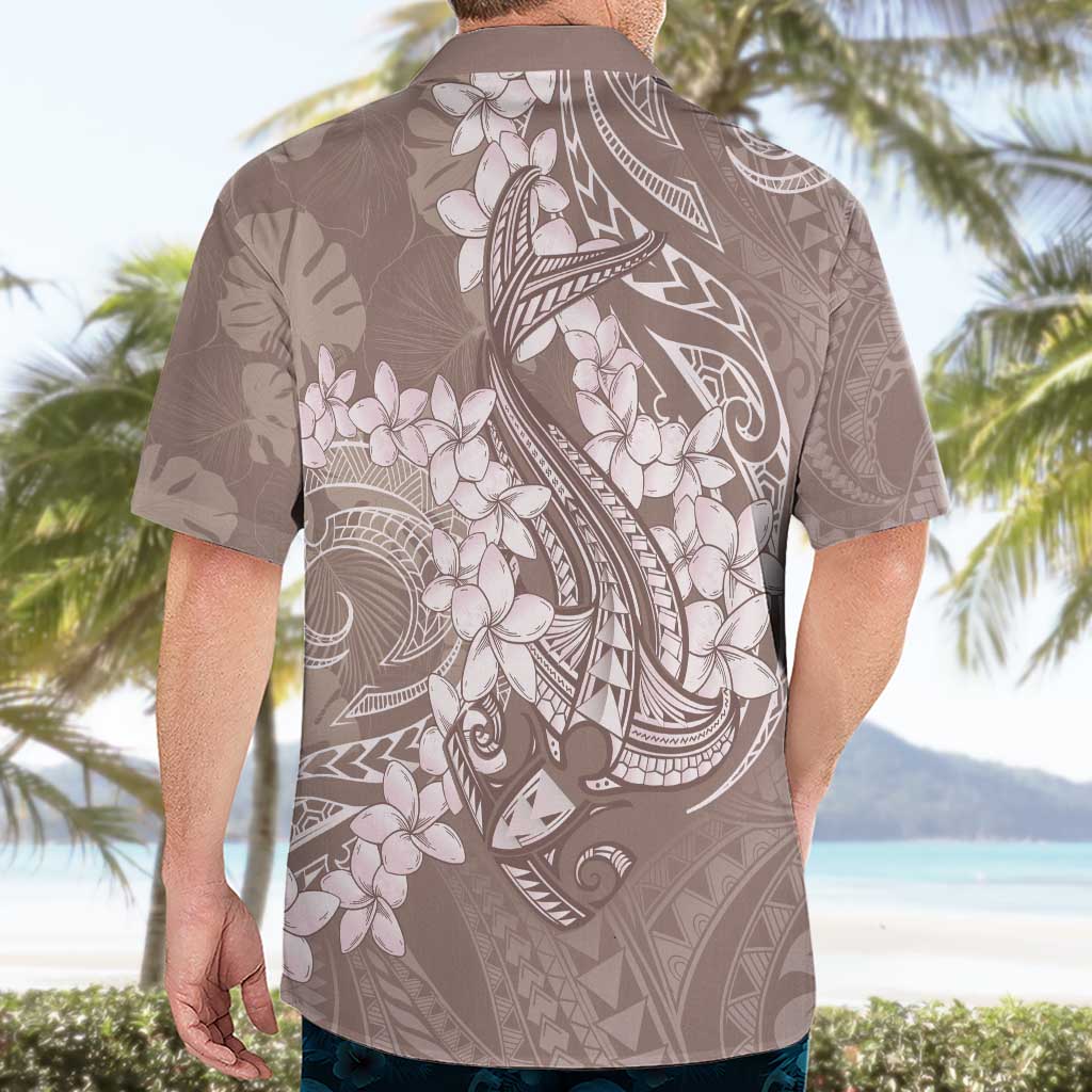 Polynesia Hammerhead Shark Tattoo With Plumeria Lei Hawaiian Shirt LT14 - Polynesian Pride