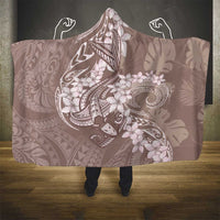 Polynesia Hammerhead Shark Tattoo With Plumeria Lei Hooded Blanket LT14 - Polynesian Pride