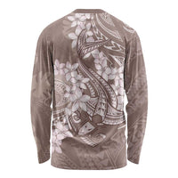 Polynesia Hammerhead Shark Tattoo With Plumeria Lei Long Sleeve Shirt LT14 - Polynesian Pride