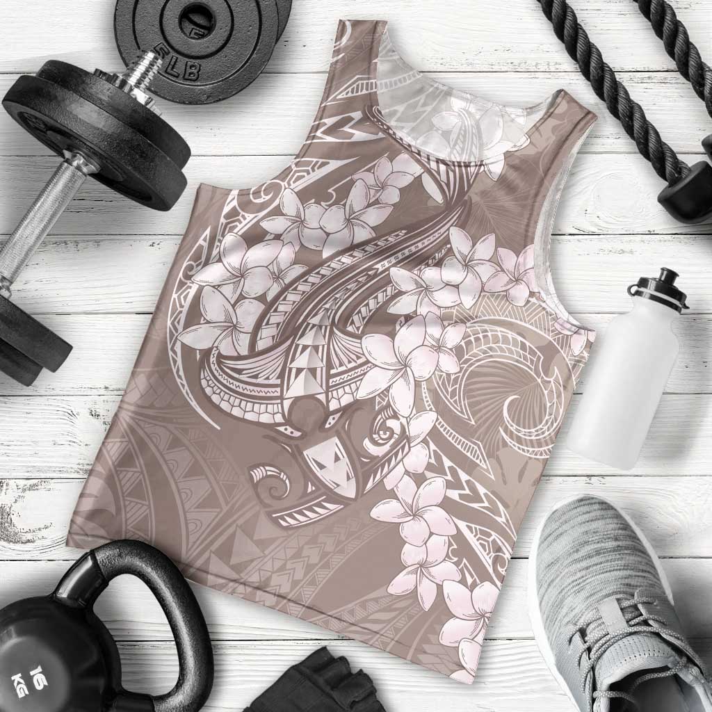 Polynesia Hammerhead Shark Tattoo With Plumeria Lei Men Tank Top LT14 - Polynesian Pride
