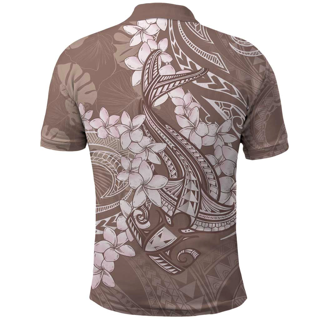 Polynesia Hammerhead Shark Tattoo With Plumeria Lei Polo Shirt