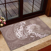 Polynesia Hammerhead Shark Tattoo With Plumeria Lei Rubber Doormat LT14 - Polynesian Pride