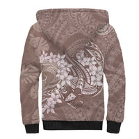 Polynesia Hammerhead Shark Tattoo With Plumeria Lei Sherpa Hoodie LT14 - Polynesian Pride