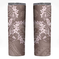 Polynesia Hammerhead Shark Tattoo With Plumeria Lei Skinny Tumbler