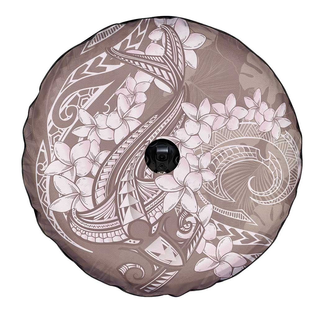 Polynesia Hammerhead Shark Tattoo With Plumeria Lei Spare Tire Cover