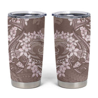 Polynesia Hammerhead Shark Tattoo With Plumeria Lei Tumbler Cup