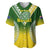 Personalised Cook Islands Rugby Baseball Jersey Pacific Go The Kukis Gradient Style LT14 Green - Polynesian Pride