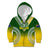 Personalised Cook Islands Rugby Kid Hoodie Pacific Go The Kukis Gradient Style LT14 Zip Hoodie Green - Polynesian Pride