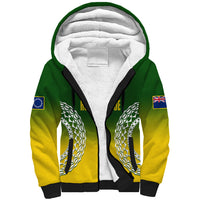 Personalised Cook Islands Rugby Sherpa Hoodie Pacific Go The Kukis Gradient Style LT14 Unisex Green - Polynesian Pride