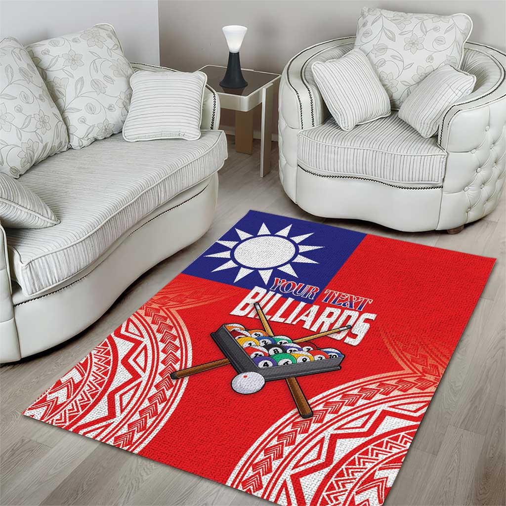 Personalised Taiwan Billiards Area Rug Eight-ball Pool Polynesia Tattoo - Polynesian Pride