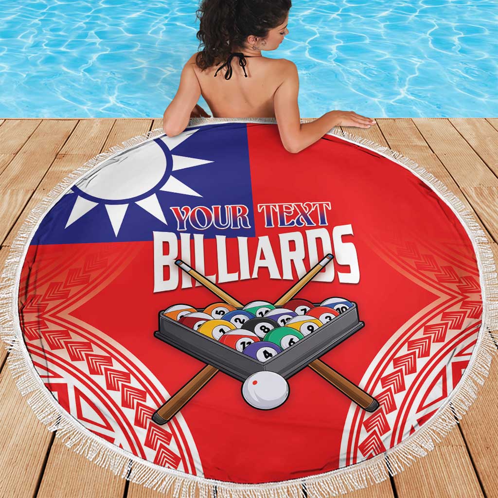 Personalised Taiwan Billiards Beach Blanket Eight-ball Pool Polynesia Tattoo - Polynesian Pride