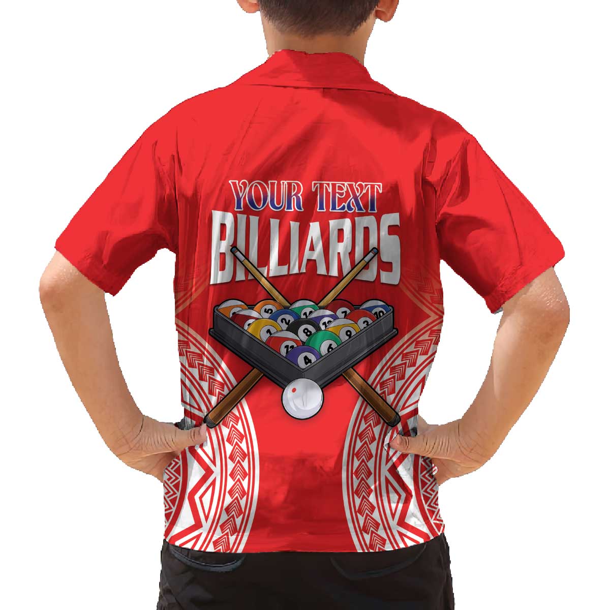 Personalised Taiwan Billiards Family Matching Off The Shoulder Long Sleeve Dress and Hawaiian Shirt Eight-ball Pool Polynesia Tattoo - Polynesian Pride