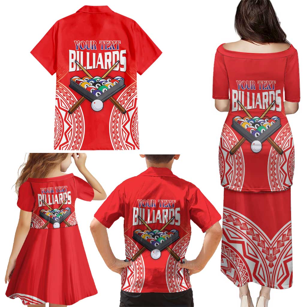 Personalised Taiwan Billiards Family Matching Puletasi and Hawaiian Shirt Eight-ball Pool Polynesia Tattoo - Polynesian Pride