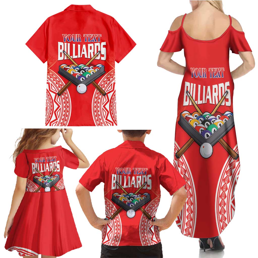 Personalised Taiwan Billiards Family Matching Summer Maxi Dress and Hawaiian Shirt Eight-ball Pool Polynesia Tattoo - Polynesian Pride