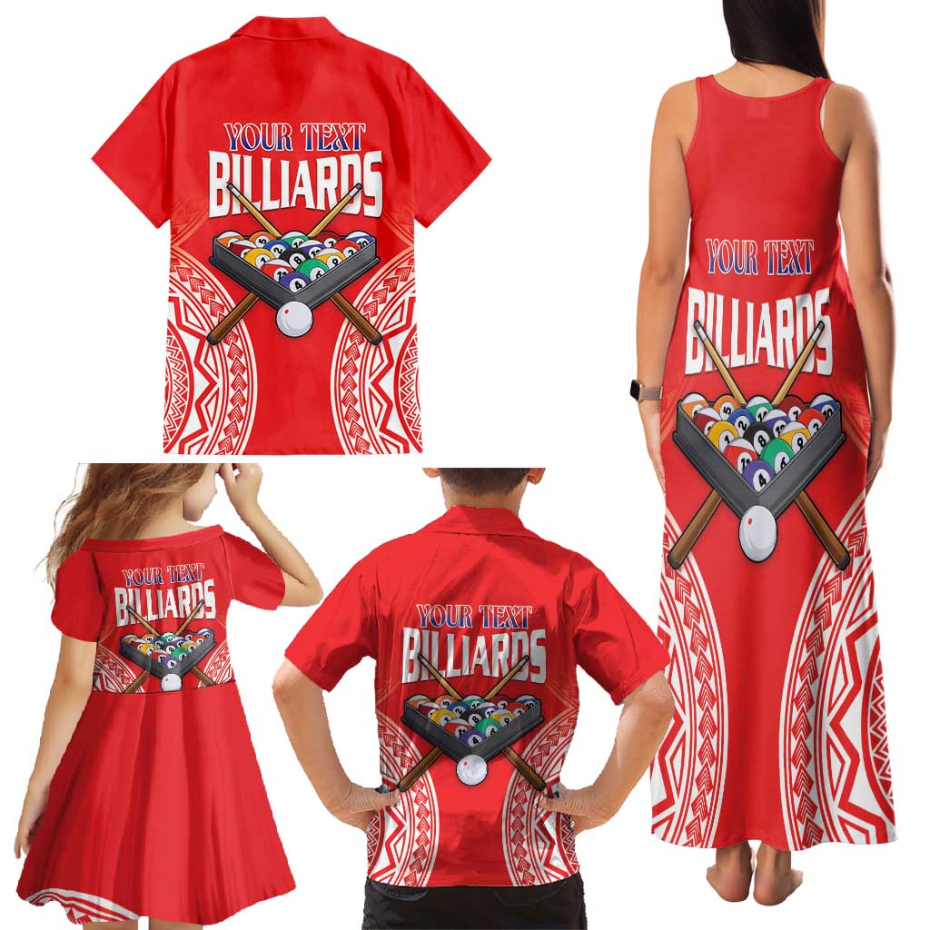 Personalised Taiwan Billiards Family Matching Tank Maxi Dress and Hawaiian Shirt Eight-ball Pool Polynesia Tattoo - Polynesian Pride
