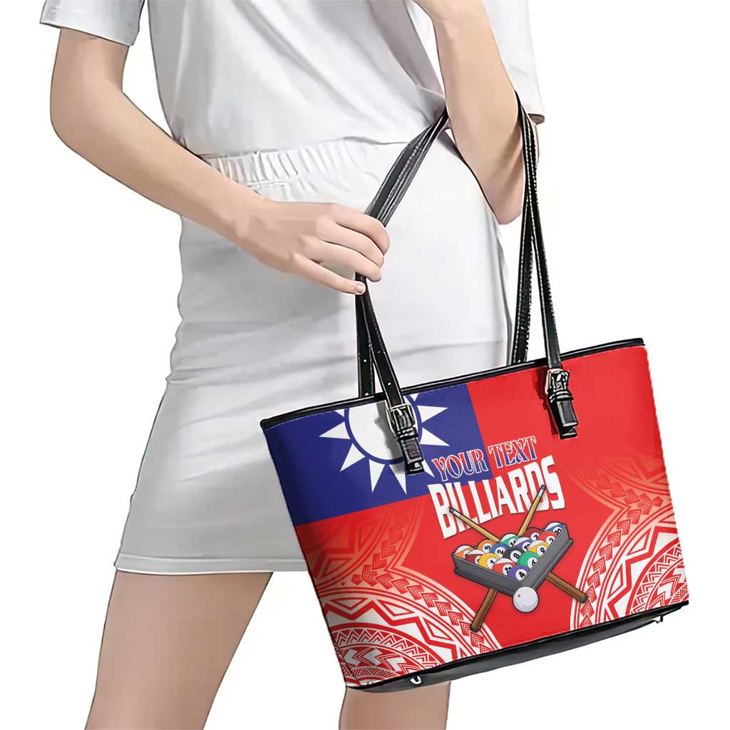 Personalised Taiwan Billiards Leather Tote Bag Eight-ball Pool Polynesia Tattoo - Polynesian Pride
