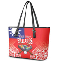 Personalised Taiwan Billiards Leather Tote Bag Eight-ball Pool Polynesia Tattoo - Polynesian Pride