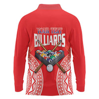 Personalised Taiwan Billiards Long Sleeve Polo Shirt Eight-ball Pool Polynesia Tattoo - Polynesian Pride