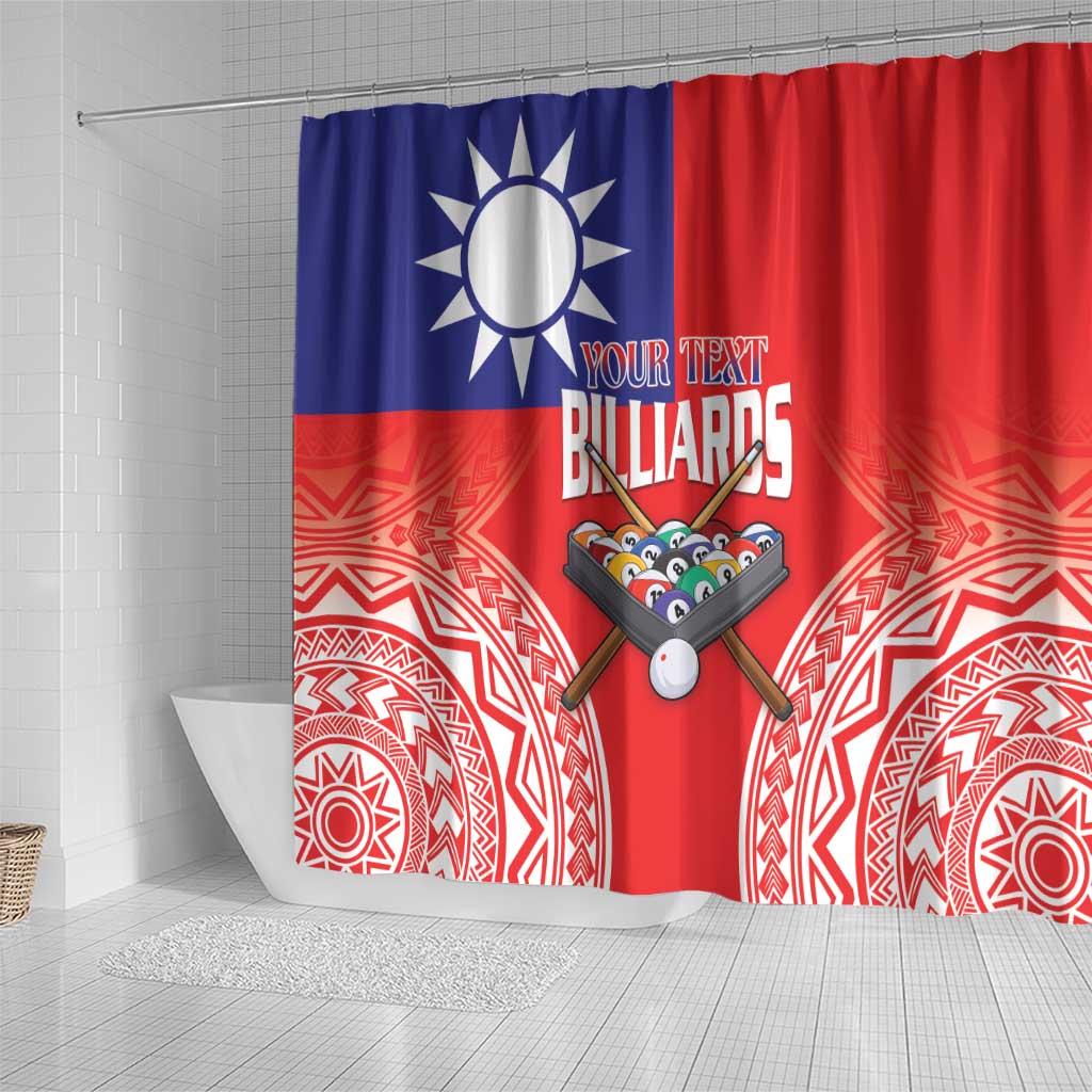 Personalised Taiwan Billiards Shower Curtain Eight-ball Pool Polynesia Tattoo - Polynesian Pride