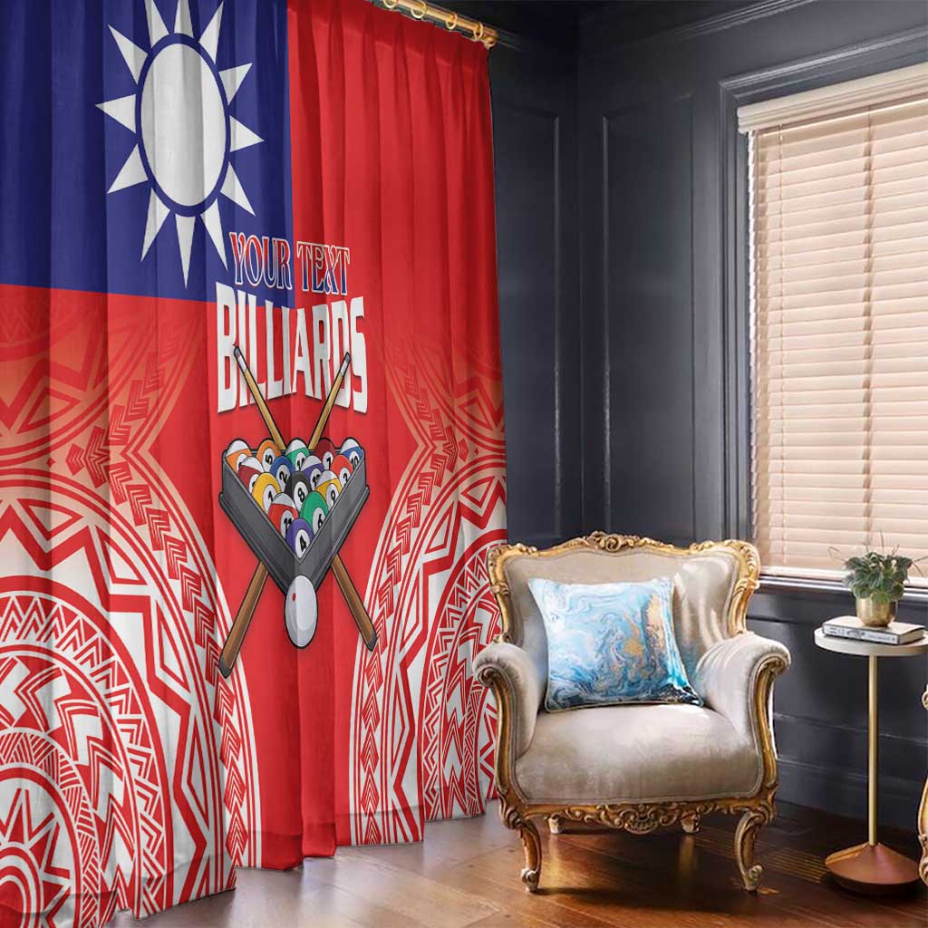 Personalised Taiwan Billiards Window Curtain Eight-ball Pool Polynesia Tattoo - Polynesian Pride
