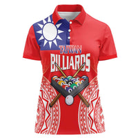Personalised Taiwan Billiards Women Polo Shirt Eight-ball Pool Polynesia Tattoo - Polynesian Pride