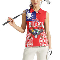 Personalised Taiwan Billiards Women Sleeveless Polo Shirt Eight-ball Pool Polynesia Tattoo - Polynesian Pride