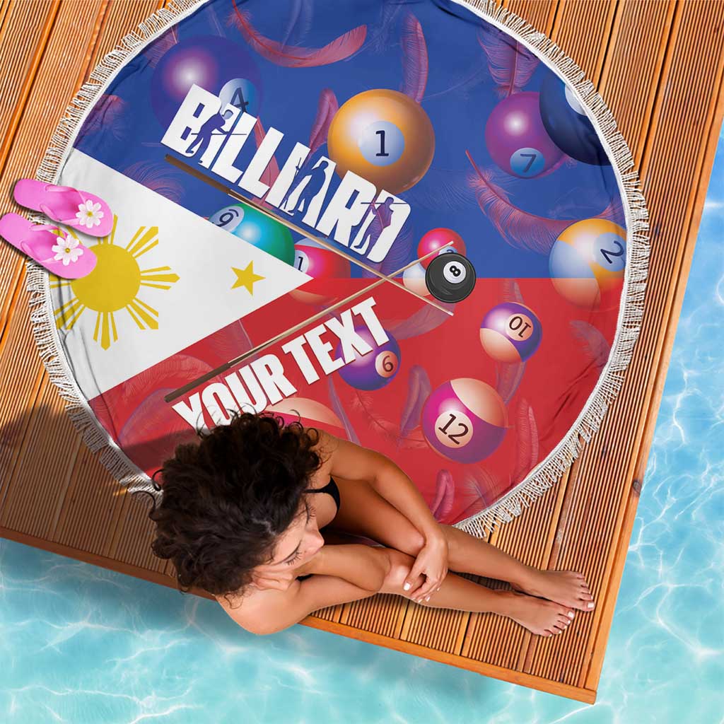Personalised Philippines Billiards Beach Blanket Cue With Balls Flag Style - Polynesian Pride