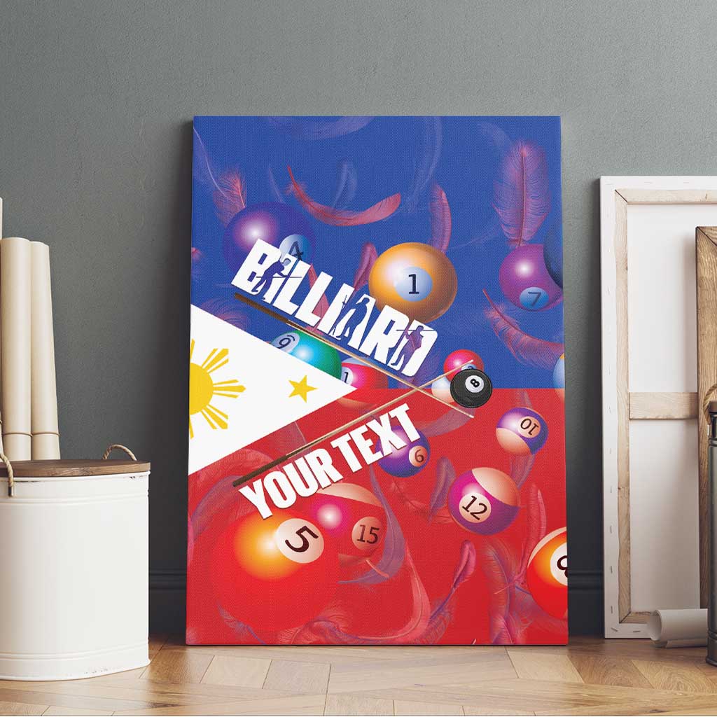 Personalised Philippines Billiards Canvas Wall Art Cue With Balls Flag Style - Polynesian Pride