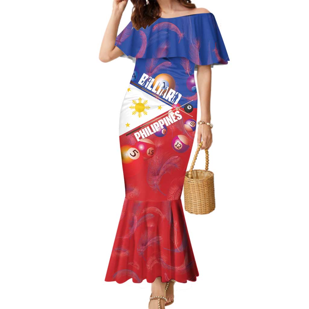 Personalised Philippines Billiards Family Matching Mermaid Dress and Hawaiian Shirt Cue With Balls Flag Style - Polynesian Pride