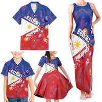 Personalised Philippines Billiards Family Matching Tank Maxi Dress and Hawaiian Shirt Cue With Balls Flag Style - Polynesian Pride