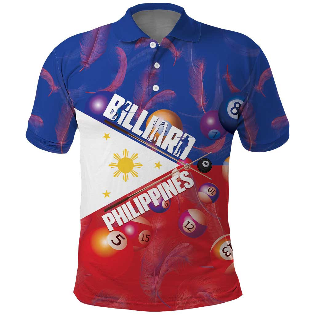 Personalised Philippines Billiards Polo Shirt Cue With Balls Flag Style - Polynesian Pride