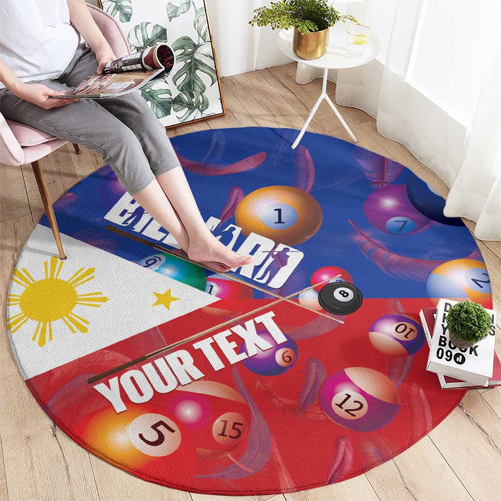 Personalised Philippines Billiards Round Carpet Cue With Balls Flag Style - Polynesian Pride