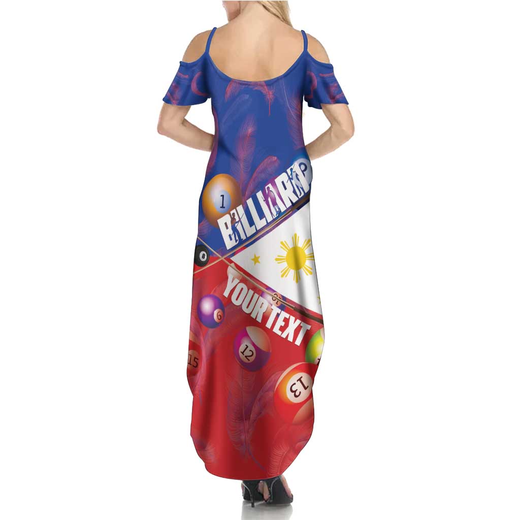 Personalised Philippines Billiards Summer Maxi Dress Cue With Balls Flag Style - Polynesian Pride