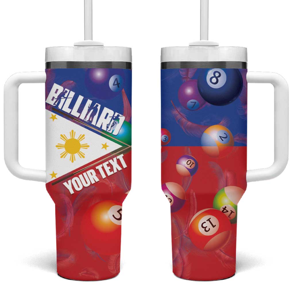 Personalised Philippines Billiards Tumbler With Handle Cue With Balls Flag Style - Polynesian Pride