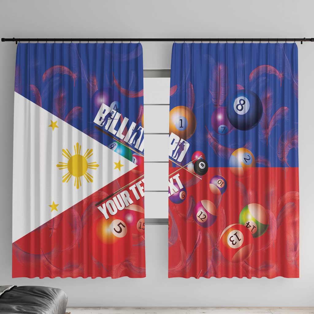 Personalised Philippines Billiards Window Curtain Cue With Balls Flag Style - Polynesian Pride