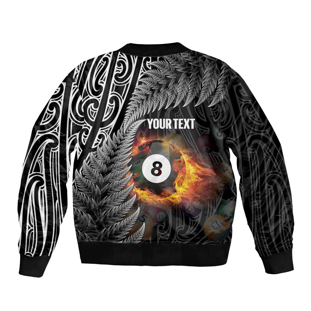 Personalised New Zealand Billiards Bomber Jacket Maori Fern On Fire 8 Ball LT14 - Polynesian Pride