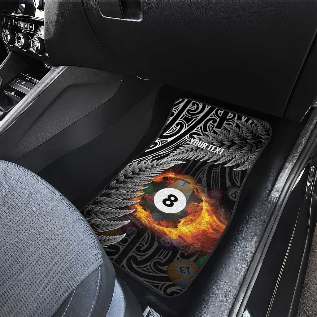 Personalised New Zealand Billiards Car Mats Maori Fern On Fire 8 Ball LT14 - Polynesian Pride