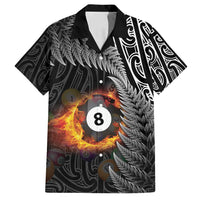 Personalised New Zealand Billiards Family Matching Tank Maxi Dress and Hawaiian Shirt Maori Fern On Fire 8 Ball - Polynesian Pride