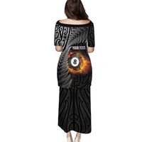 Personalised New Zealand Billiards Puletasi Maori Fern On Fire 8 Ball - Polynesian Pride