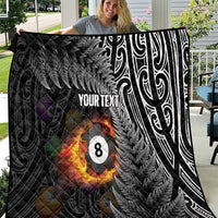 Personalised New Zealand Billiards Quilt Maori Fern On Fire 8 Ball - Polynesian Pride