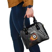 Personalised New Zealand Billiards Shoulder Handbag Maori Fern On Fire 8 Ball LT14 - Polynesian Pride