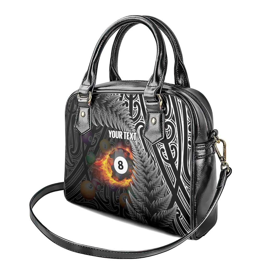 Personalised New Zealand Billiards Shoulder Handbag Maori Fern On Fire 8 Ball LT14 - Polynesian Pride