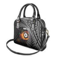 Personalised New Zealand Billiards Shoulder Handbag Maori Fern On Fire 8 Ball LT14 - Polynesian Pride