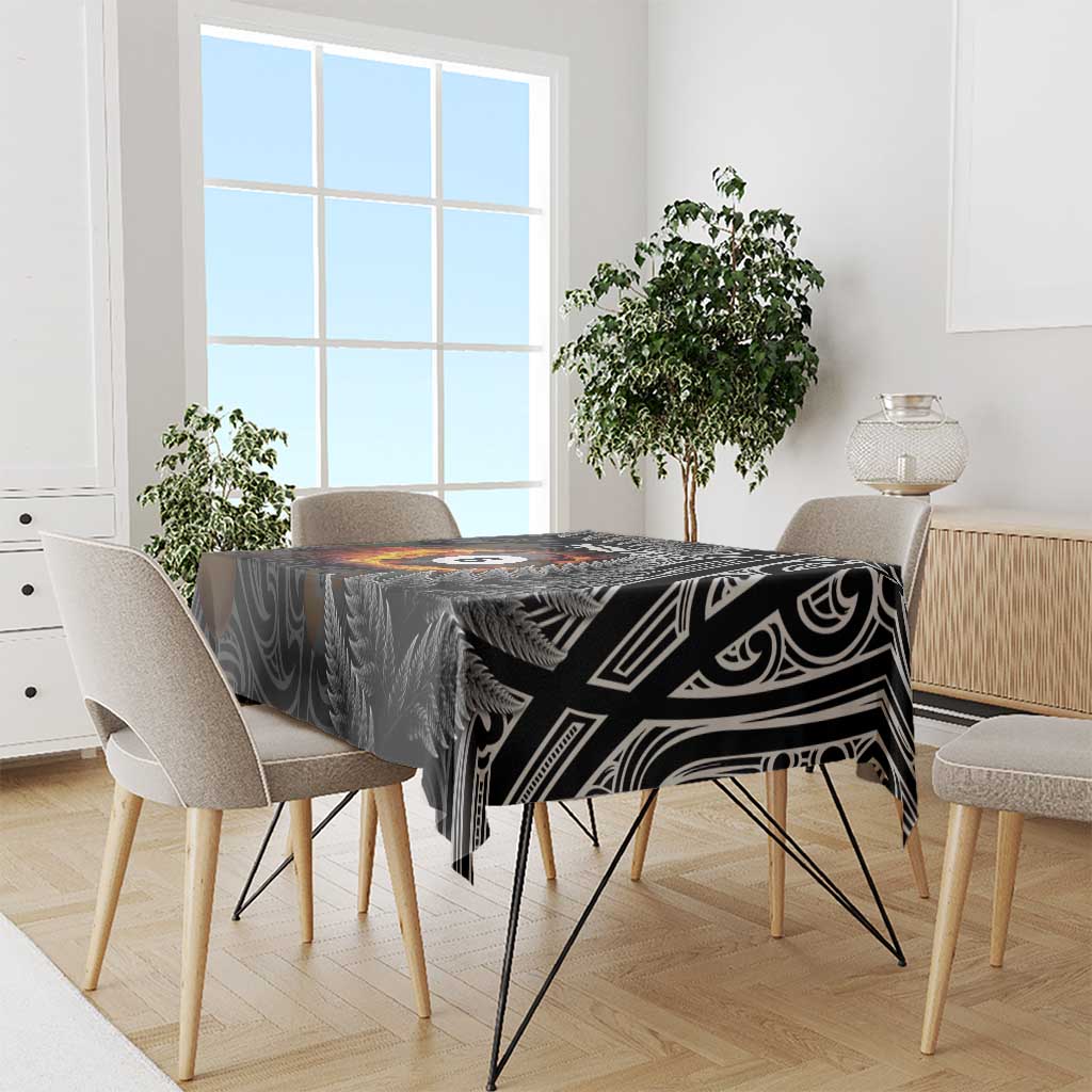 Personalised New Zealand Billiards Tablecloth Maori Fern On Fire 8 Ball - Polynesian Pride