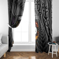 Personalised New Zealand Billiards Window Curtain Maori Fern On Fire 8 Ball LT14 - Polynesian Pride