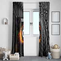 Personalised New Zealand Billiards Window Curtain Maori Fern On Fire 8 Ball LT14 - Polynesian Pride