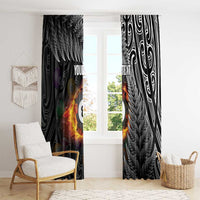 Personalised New Zealand Billiards Window Curtain Maori Fern On Fire 8 Ball LT14 - Polynesian Pride