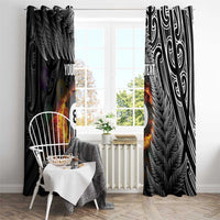 Personalised New Zealand Billiards Window Curtain Maori Fern On Fire 8 Ball LT14 - Polynesian Pride