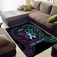 Suicide Awareness Memorial Area Rug I Wear Purple and Teal For Someone I Miss - Polynesian Pride